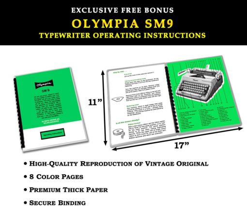 Olympia SM8 Typewriter Gray 1969 Vintage #1428 (Professionally Restored / Refurbished) - Image 3
