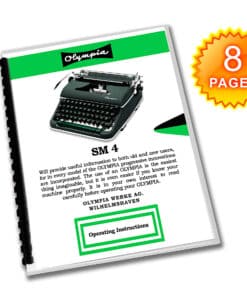 Olympia SM4 Typewriter (1959-1961) Operating Instructions User Manual