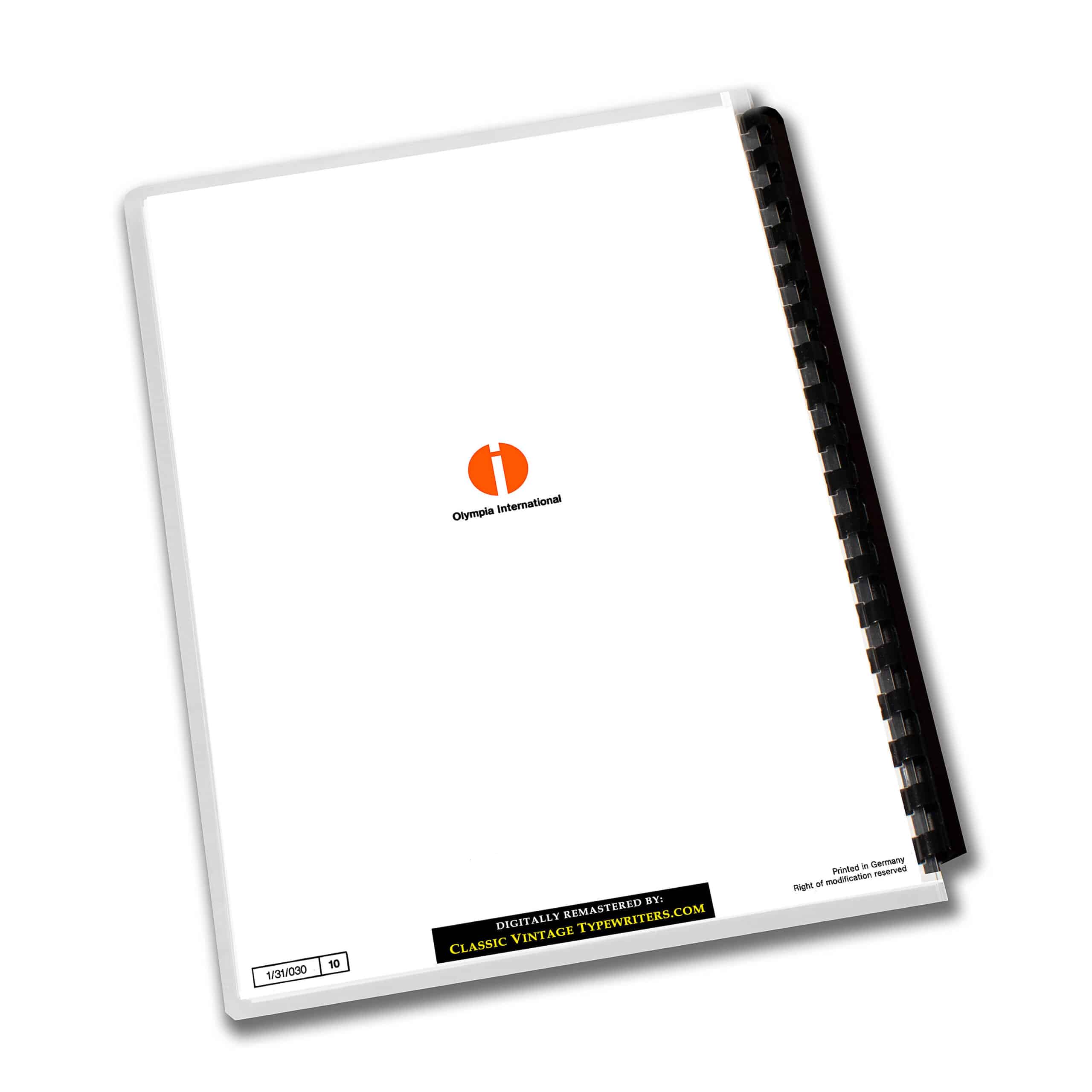 Olympia SM9 De Luxe Typewriter (1970 - 1979) Operating Instructions User Manual - Image 3