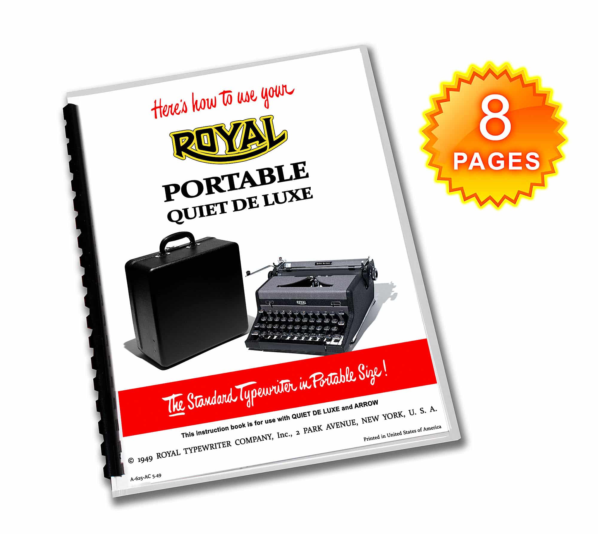 Royal Quiet De Luxe Typewriter (1948-1949) Operating Instructions