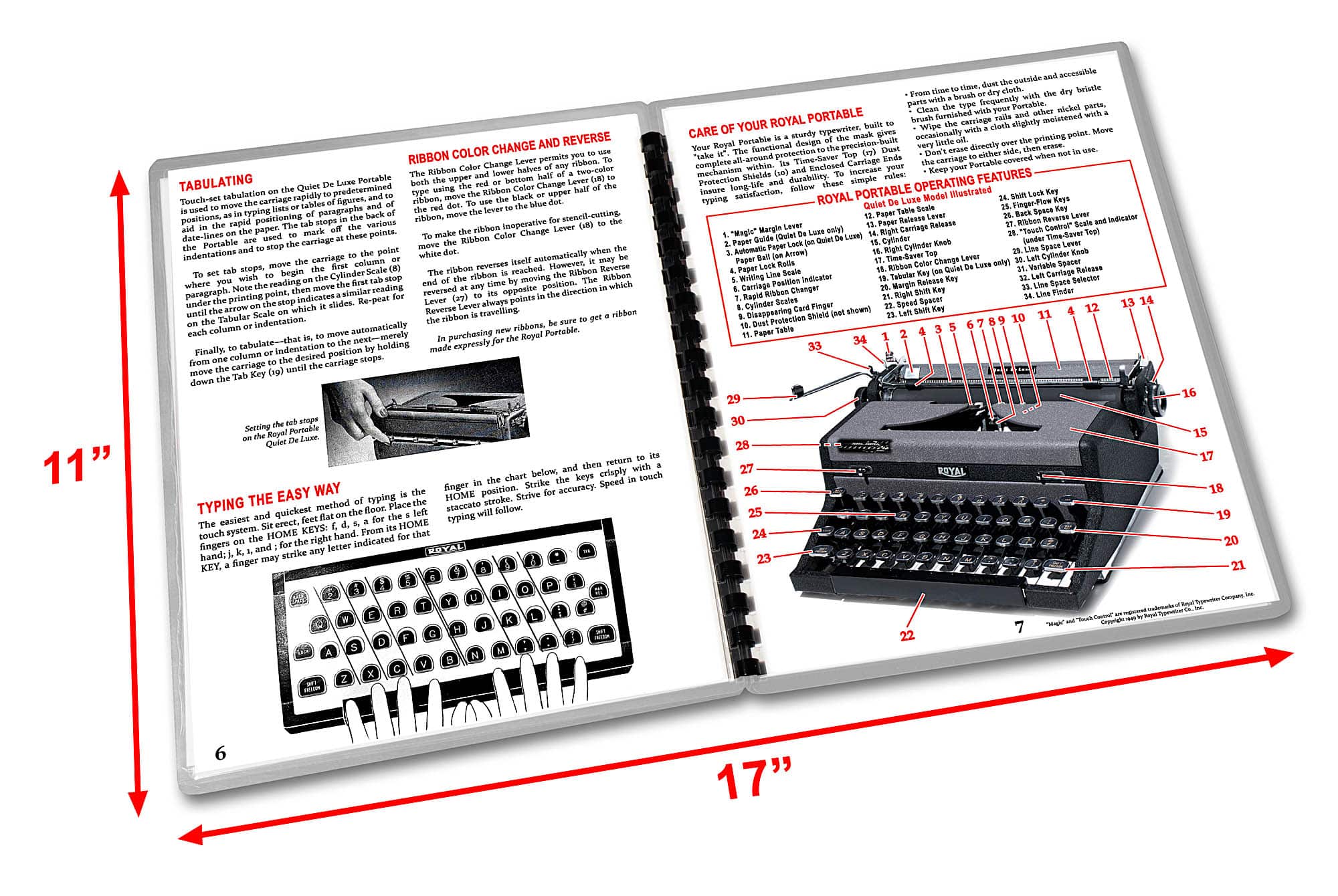 Royal Quiet De Luxe Typewriter (1948 - 1949) Operating Instructions User Manual - Image 2