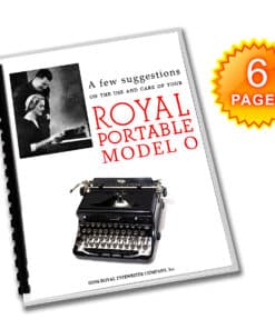Royal Portable Model O Typewriter (1930-1939) Operating Instructions User Manual