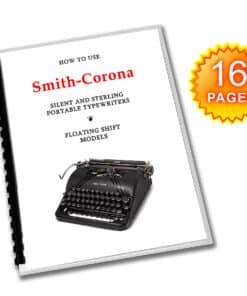 Smith-Corona Silent / Sterling Typewriter Operating Instructions User Manual (Floating Shift models)