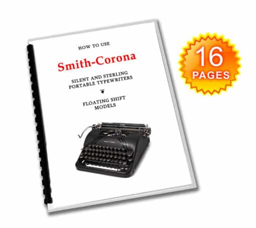 Smith-Corona Silent / Sterling Typewriter Operating Instructions User Manual (Floating Shift models)