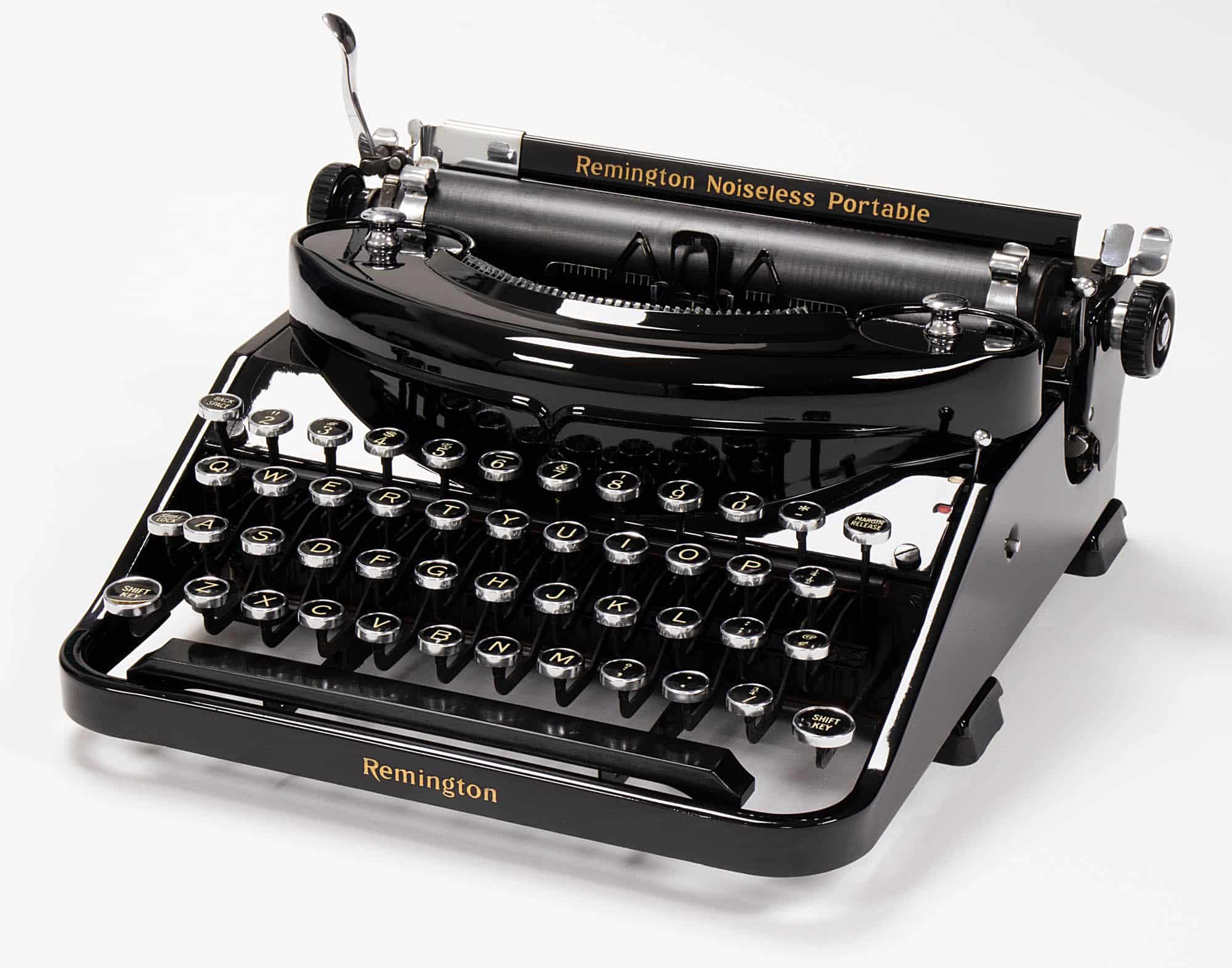 Remington Noiseless Model Seven 7 Manual Typewriter Glossy-Black 1936 Antique Vintage #1157 Professionally Restored (Refurbished) - Image 2