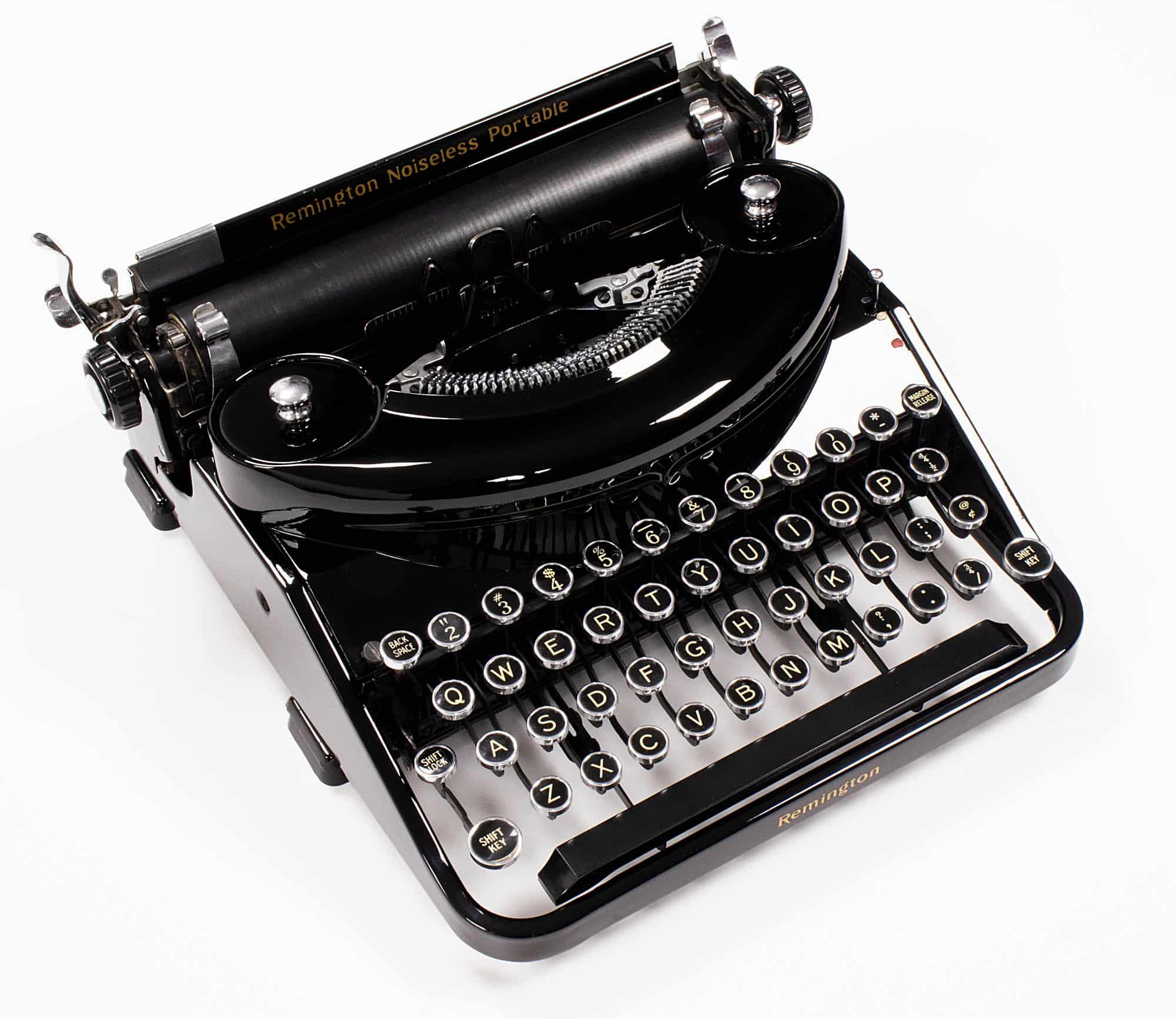 Remington Noiseless Model Seven 7 Manual Typewriter Glossy-Black 1936 Antique Vintage #1157 Professionally Restored (Refurbished) - Image 6