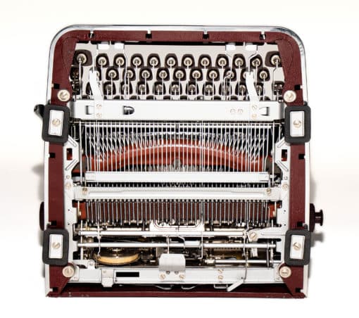 Olympia SM4 Typewriter Burgundy/Maroon 1959 Vintage #1176 Professionally Restored (Refurbished) - Image 6