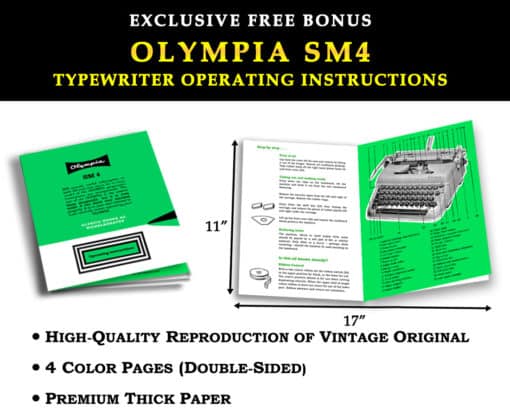 Olympia SM4 Typewriter Burgundy/Maroon 1959 Vintage #1176 Professionally Restored (Refurbished) - Image 8