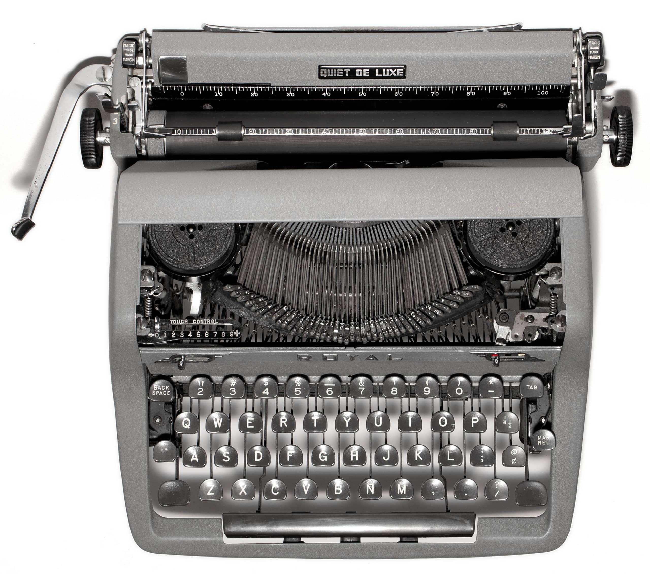 Royal Quiet De Luxe Manual Typewriter Gray 1953 Vintage #1438 Professionally Restored (Refurbished) - Image 5