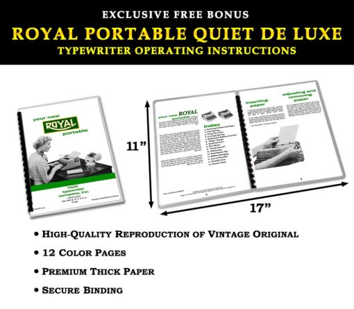 Royal Quiet De Luxe Manual Typewriter Gray 1953 Vintage #1438 Professionally Restored (Refurbished) - Image 7
