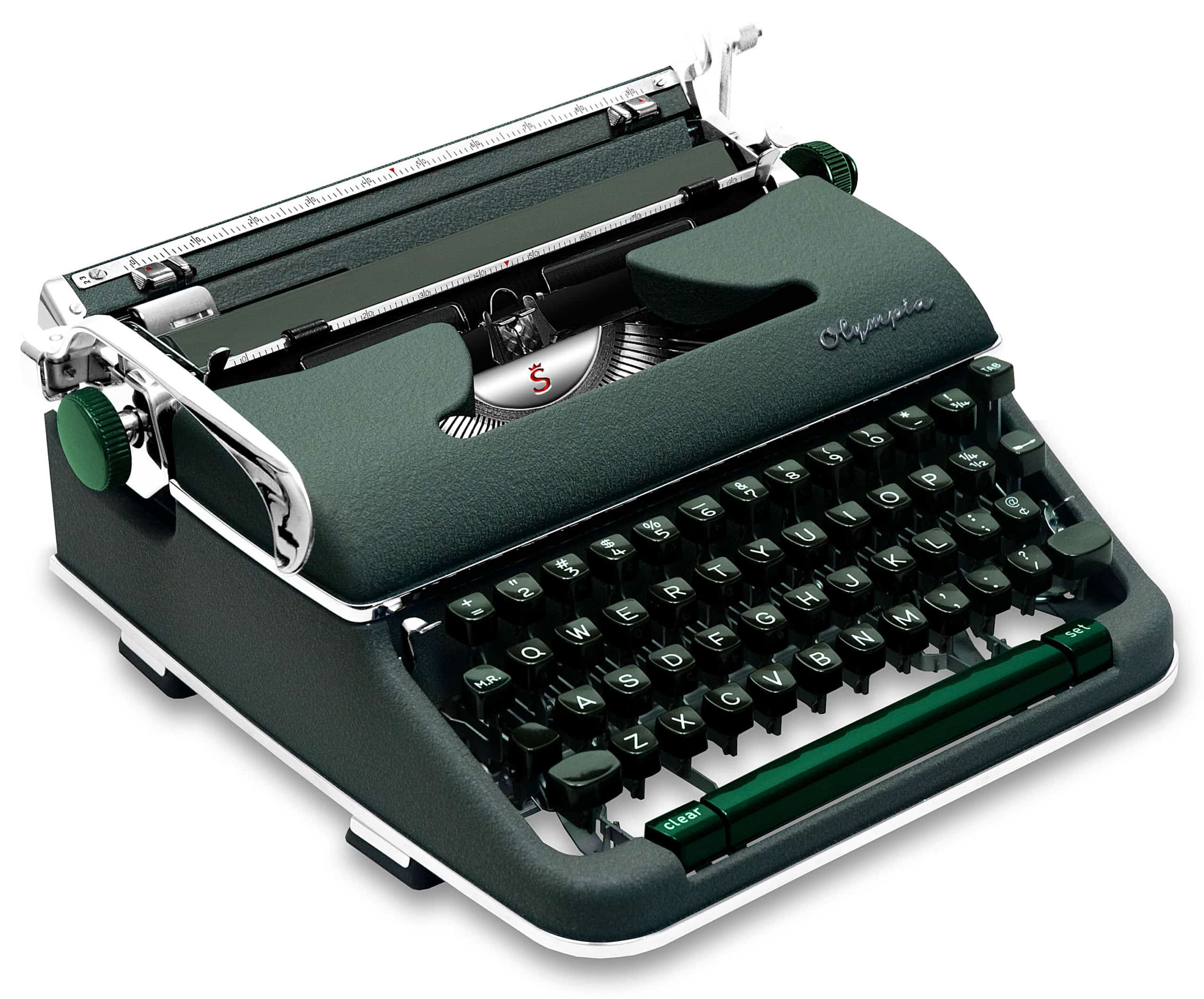 Olympia SM4 Manual Typewriter Green 1960 Vintage #1442 Professionally Restored (Refurbished) - Image 2