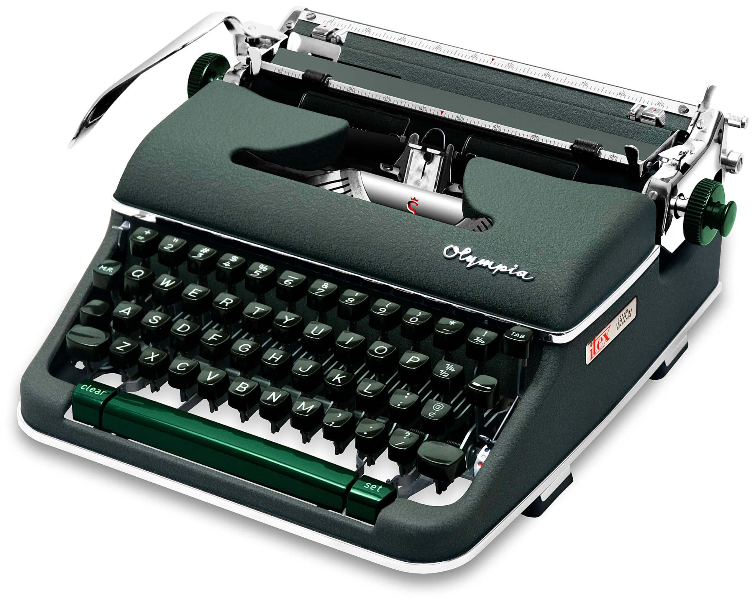 Olympia SM4 Manual Typewriter Green 1960 Vintage #1442 Professionally Restored (Refurbished) - Image 8