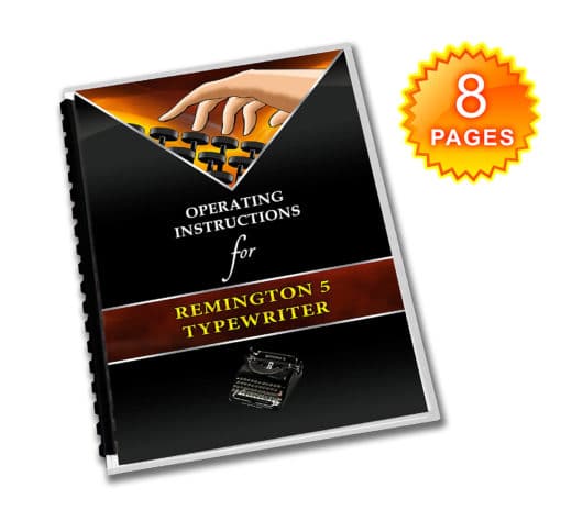 Remington Model 5 Streamline Typewriter (1931-1945) Operating Instructions User Manual