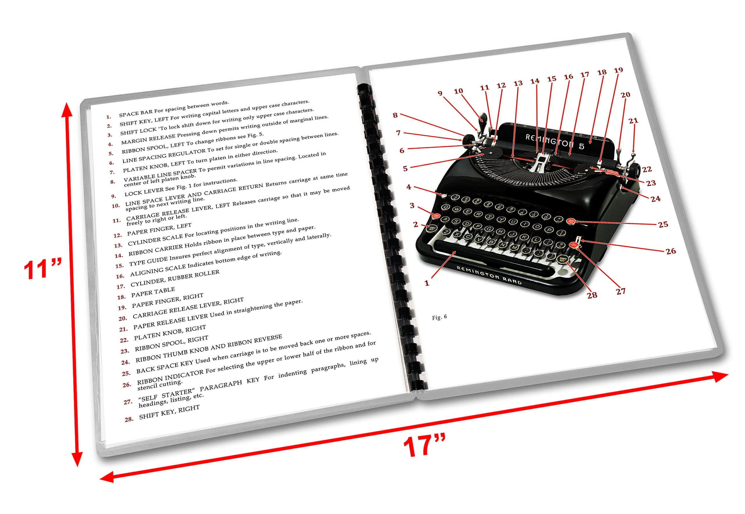 Remington Model 5 Streamline Typewriter (1931 - 1945) Operating Instructions User Manual - Image 2
