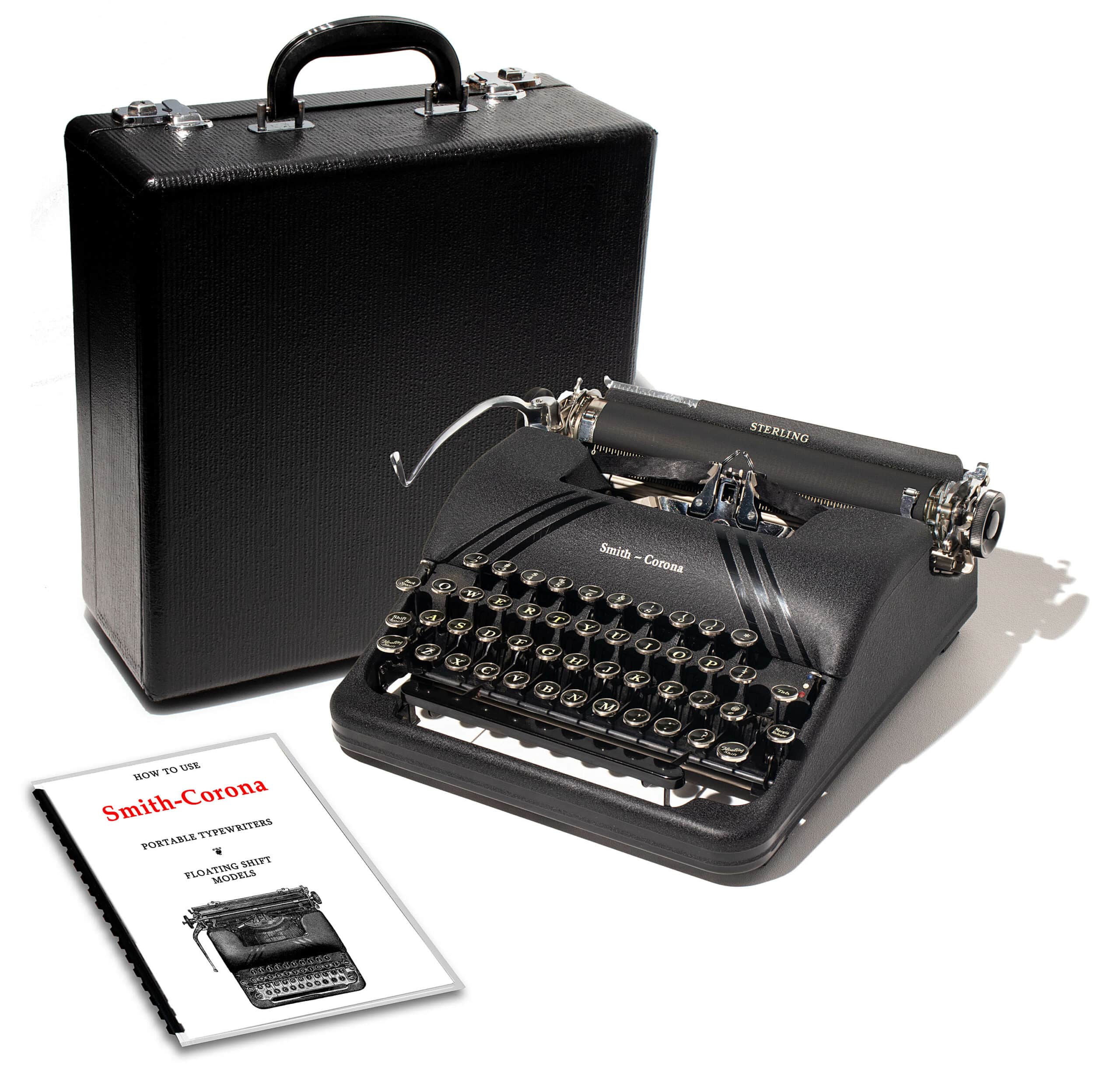 Smith-Corona Sterling Manual Typewriter for Sale Black 1946 Floating Shift Vintage Professionally Restored (Refurbished)