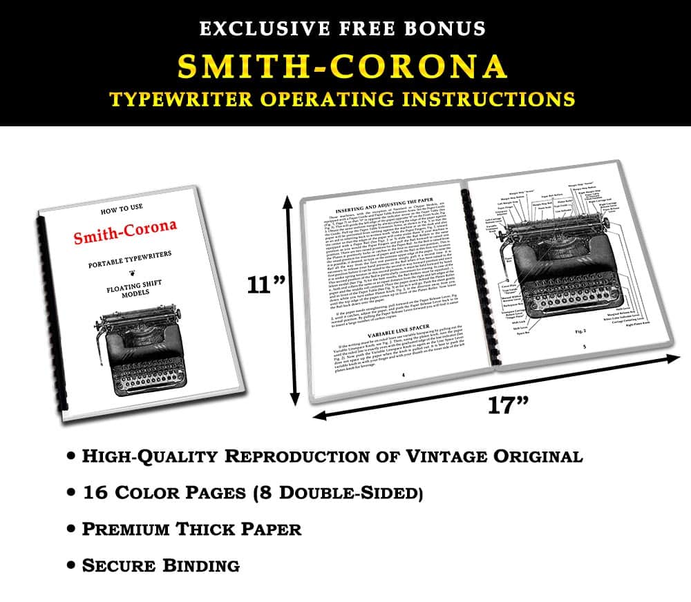 Smith-Corona Sterling Manual Typewriter Black 1946 Floating Shift Vintage #1451 Professionally Restored (Refurbished) - Image 7