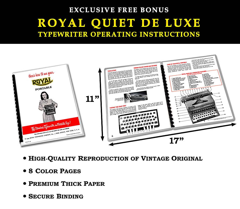 Royal Quiet De Luxe Manual Typewriter Gray 1948 Vintage #1452 Professionally Restored (Refurbished) - Image 7