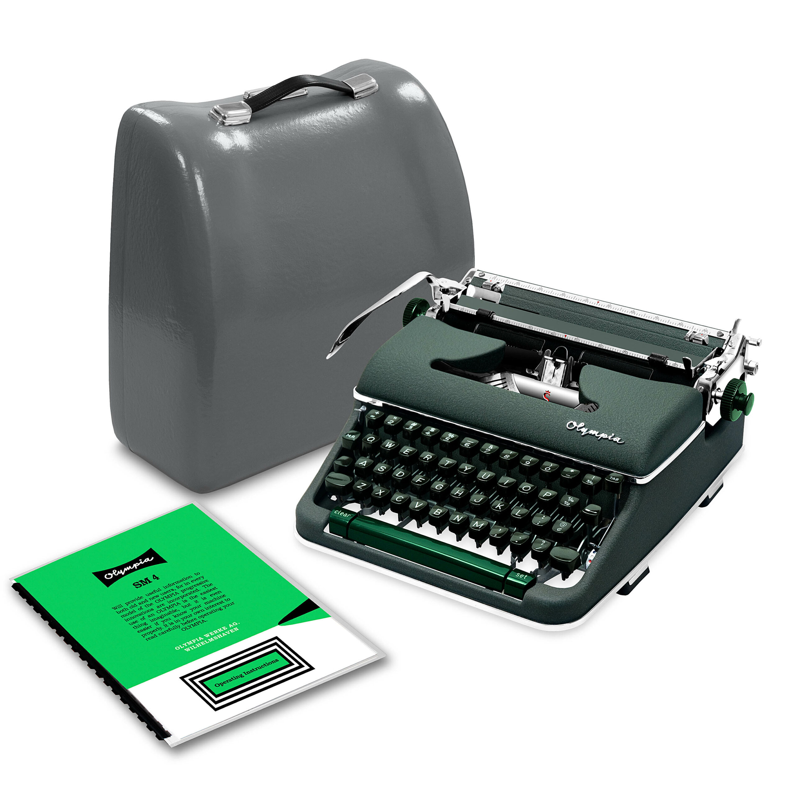 Green 1960 Olympia SM4 Vintage Typewriter for Sale Professionally Restored  (Refurbished)