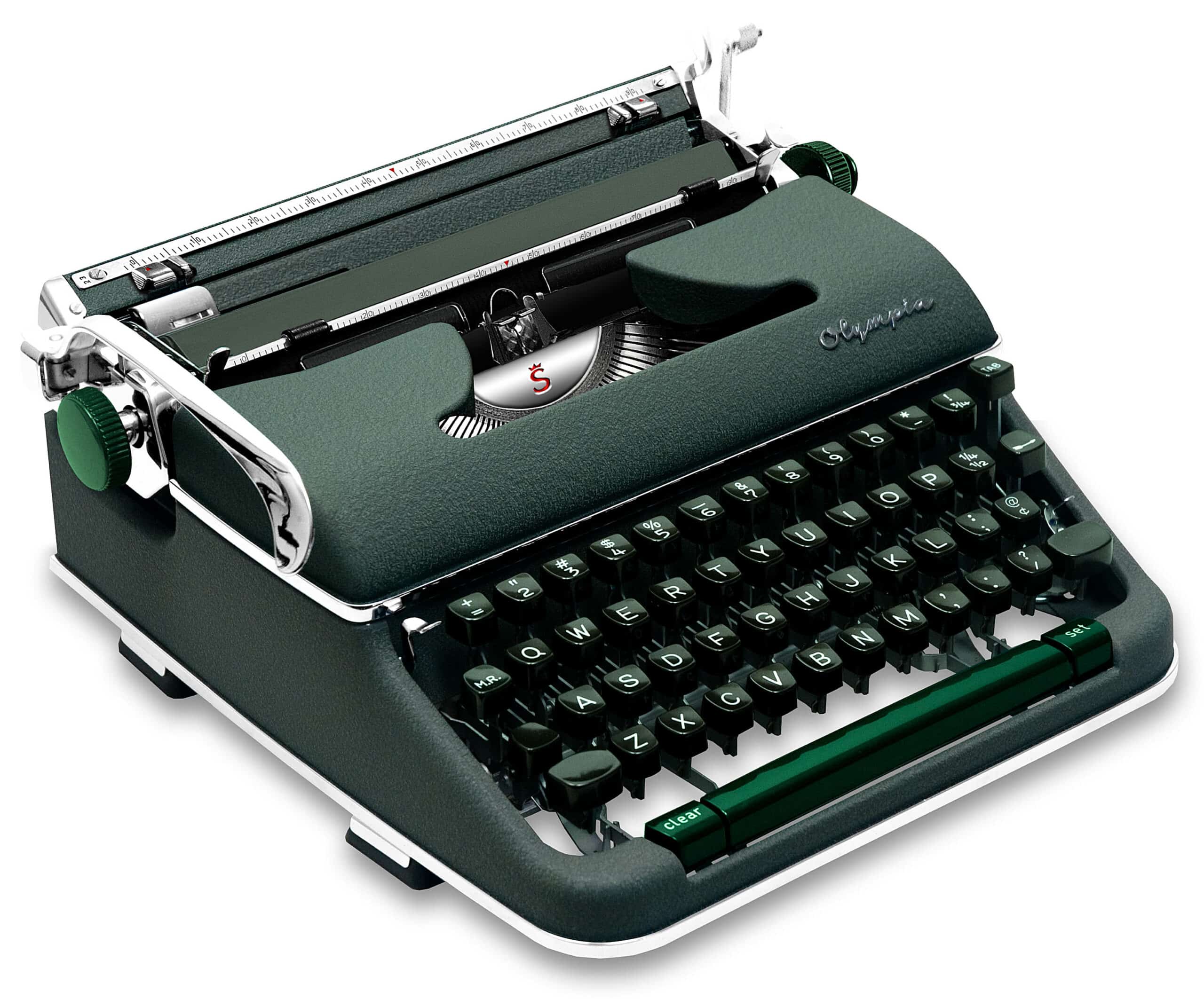 Olympia SM4 Manual Typewriter Green 1960 Vintage #1456 Professionally Restored (Refurbished) - Image 2