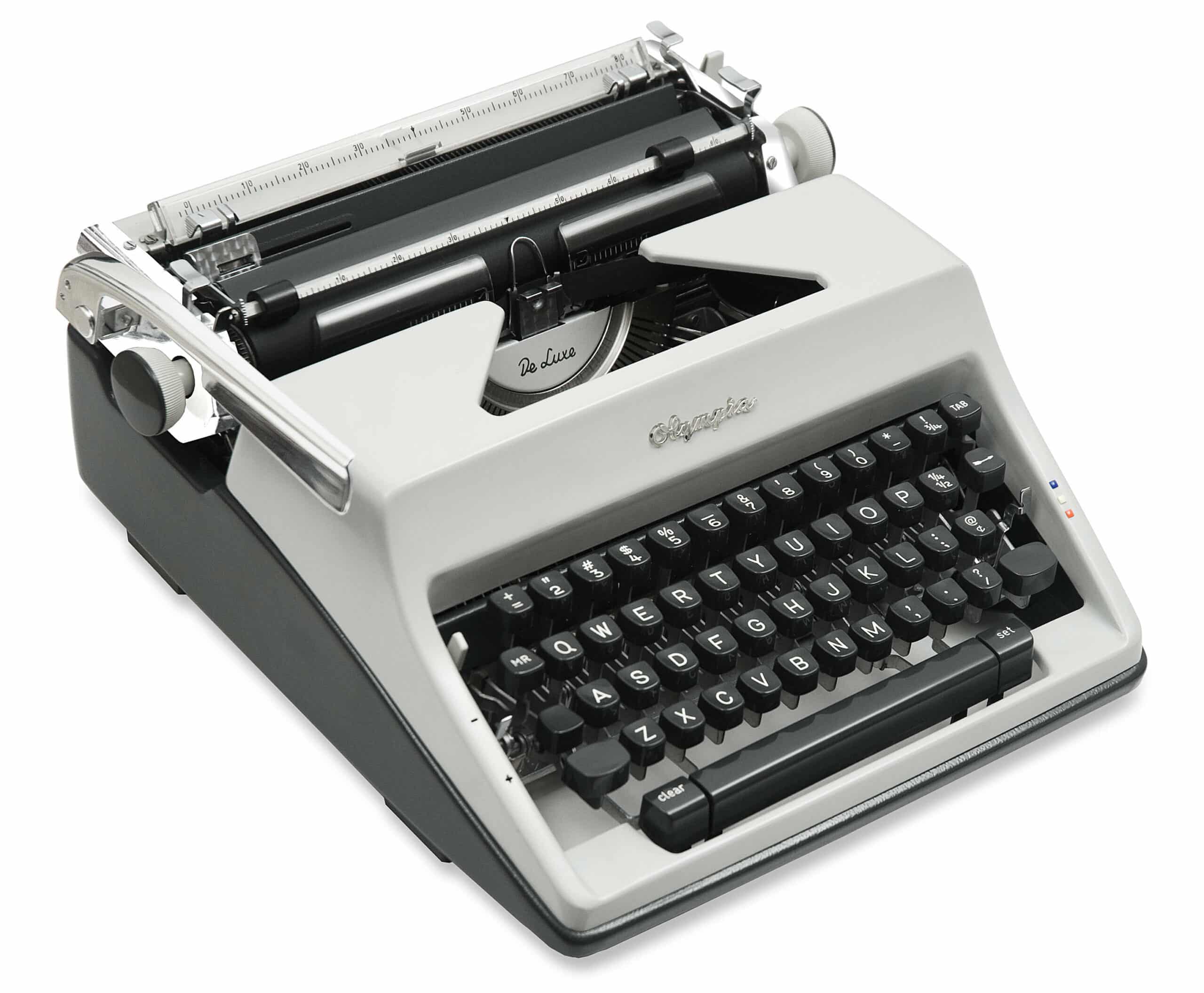 Olympia SM9 De Luxe Manual Typewriter Gray/Grey 1969 Vintage #1469 Professionally Restored (Refurbished) - Image 2