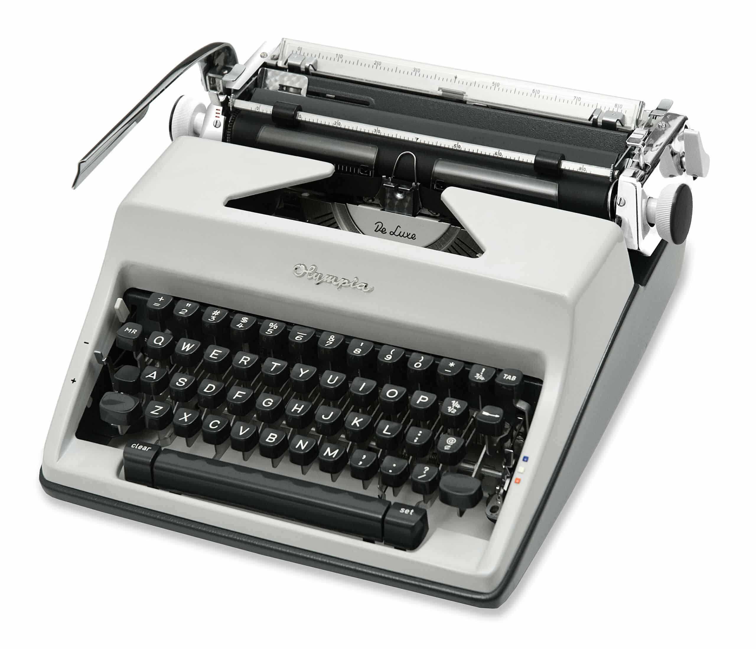 Olympia SM9 De Luxe Manual Typewriter Gray/Grey 1969 Vintage #1469 Professionally Restored (Refurbished) - Image 3