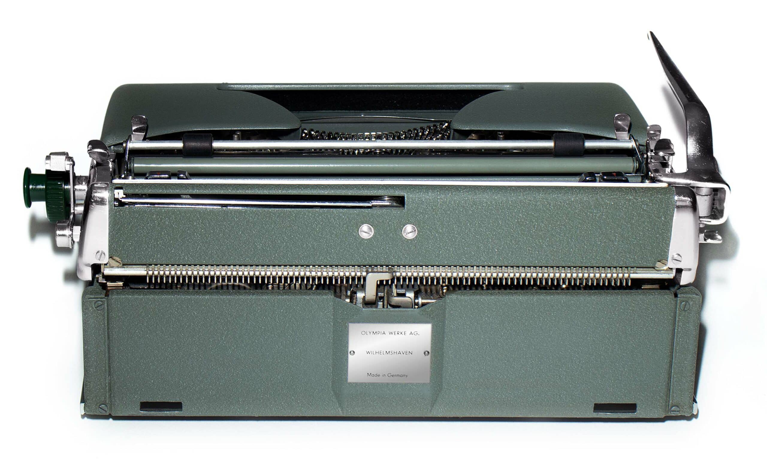 SOLD! Restored Green 1960 Olympia SM4 De Luxe Manual Typewriter, New Platen, Vintage #1460 - Image 6