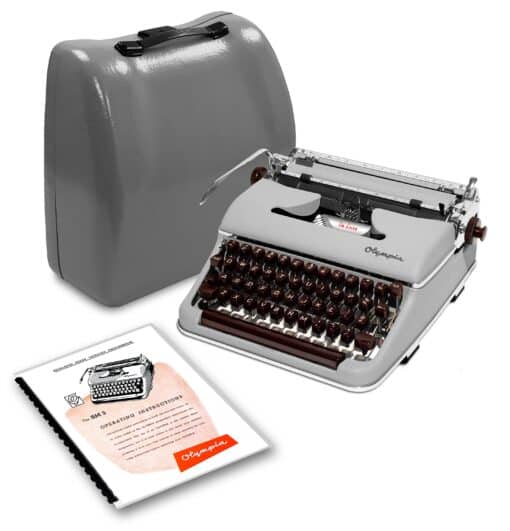 Olympia SM3 De Luxe Manual Typewriter for Sale Gray 1958 Vintage Professionally Restored (Refurbished)