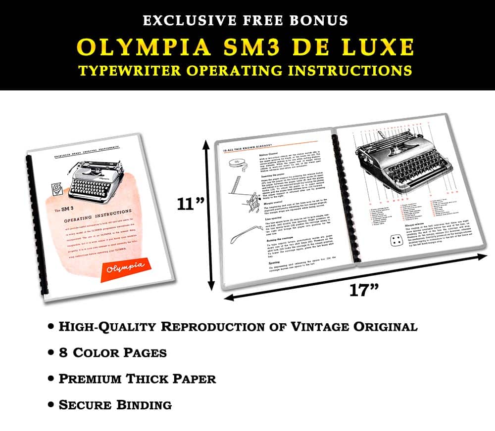 Olympia SM3 De Luxe Manual Typewriter 1958 Vintage #1463 Professionally Restored (Refurbished) - Image 8