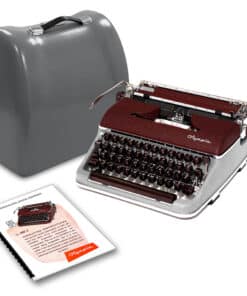 Olympia SM3 De Luxe Manual Typewriter for Sale Burgundy/Gray 1959 Vintage Professionally Restored (Refurbished)