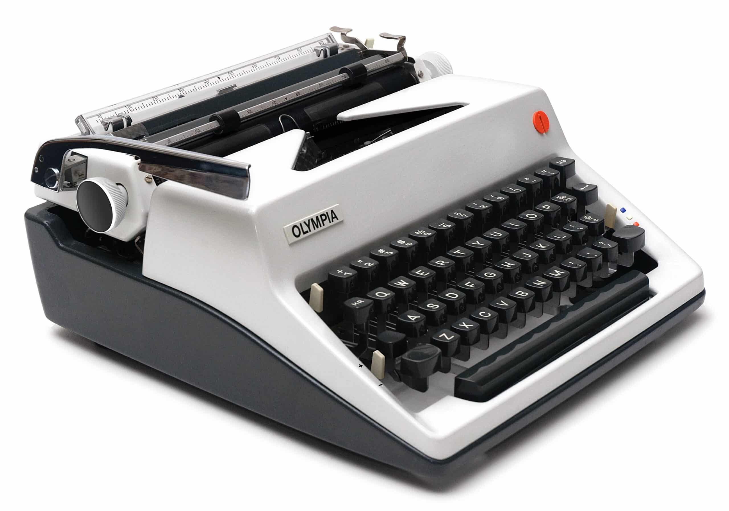 Olympia SM9 De Luxe Manual Typewriter White 1971 Vintage #1471 Professionally Restored (Refurbished) - Image 2