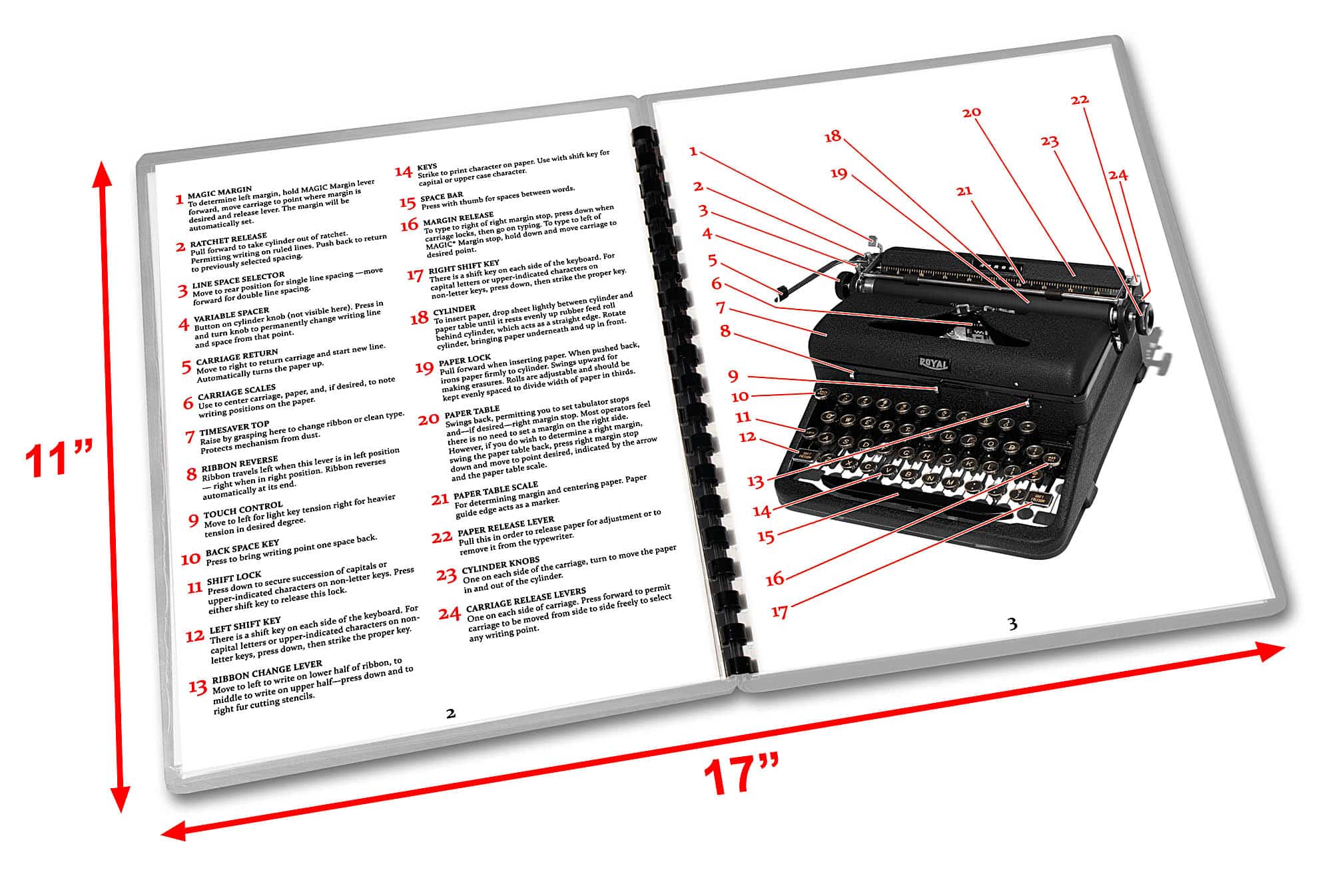 Royal Arrow Typewriter (1940 - 1947) Operating Instructions User Manual - Image 2
