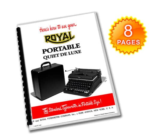 Royal Quiet De Luxe Typewriter (1940-1947) Operating Instructions User Manual