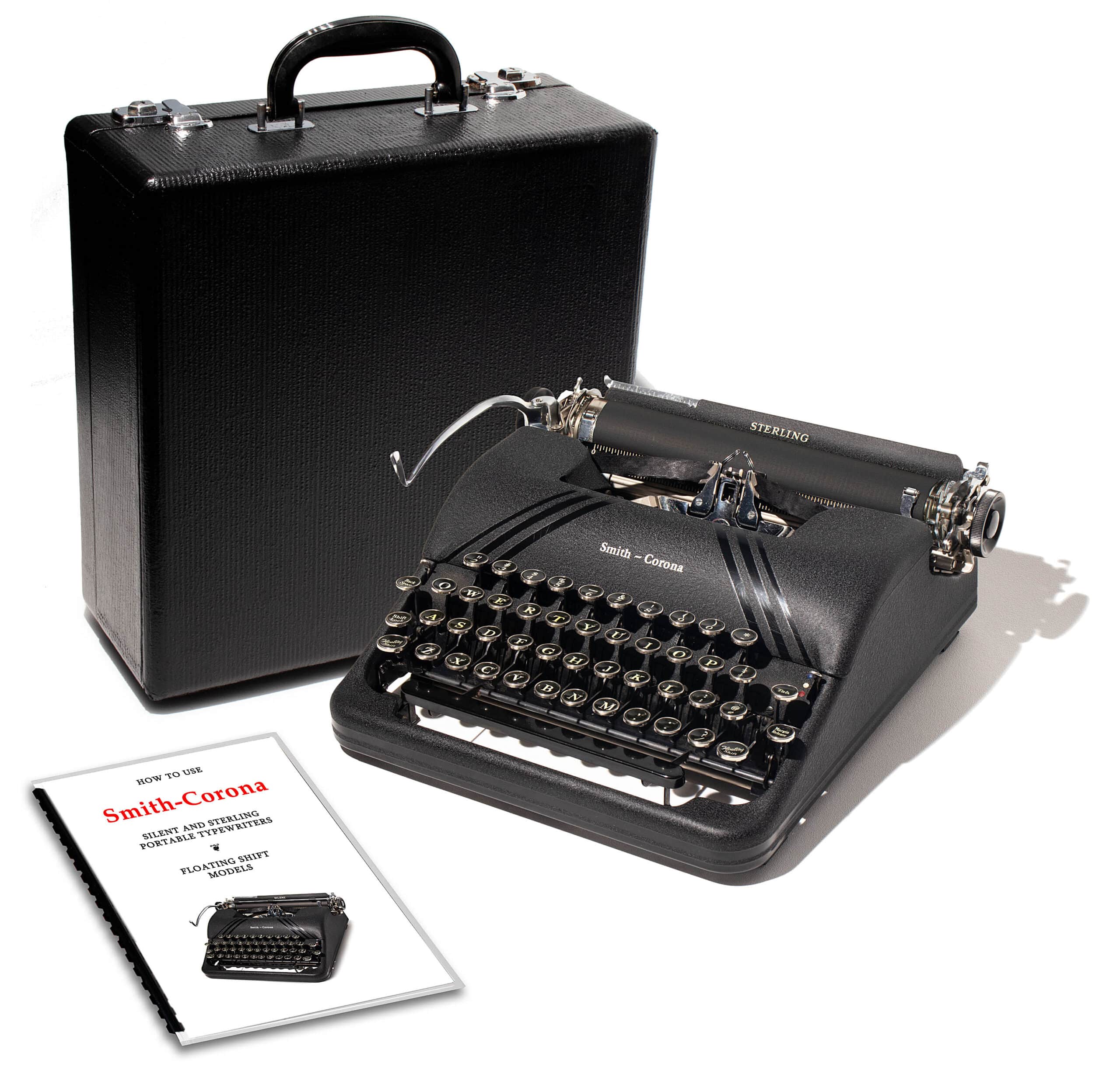 Smith-Corona Sterling Manual Typewriter for Sale Black 1947 Floating Shift Vintage Professionally Restored (Refurbished)