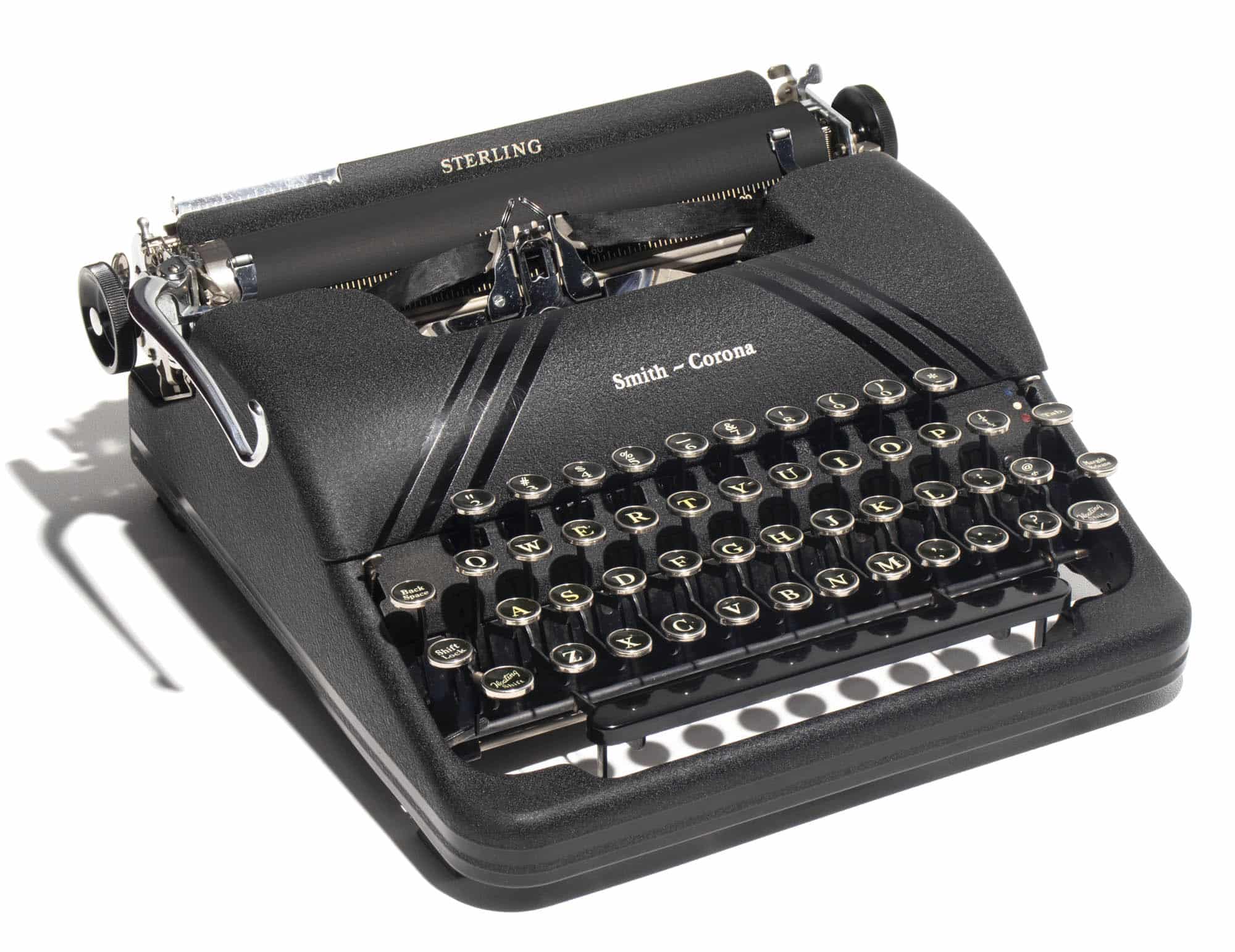 Smith-Corona Sterling Manual Typewriter Black 1947 Floating Shift Vintage #1472 Professionally Restored (Refurbished) - Image 2