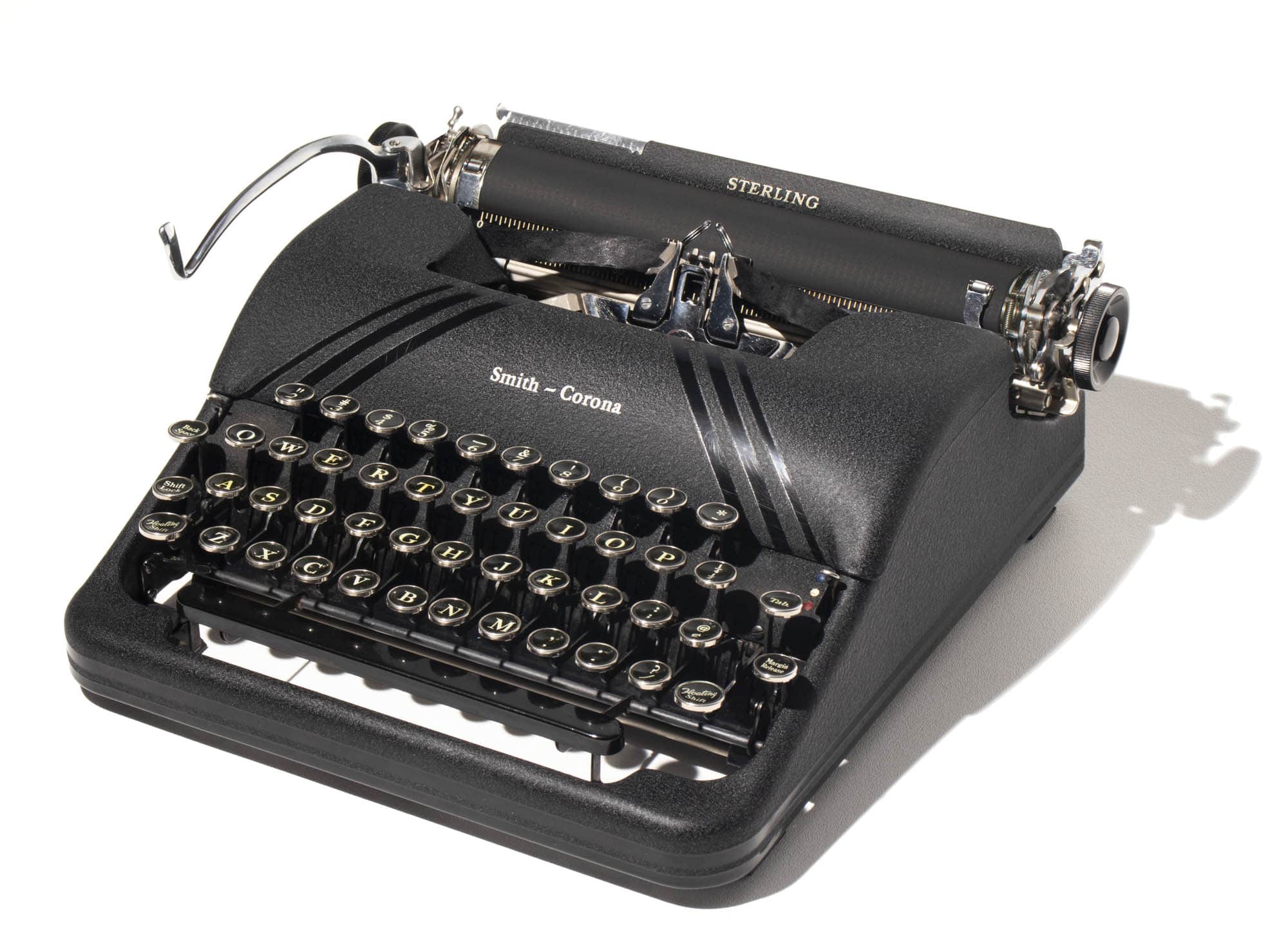 Smith-Corona Sterling Manual Typewriter Black 1947 Floating Shift Vintage #1472 Professionally Restored (Refurbished) - Image 3