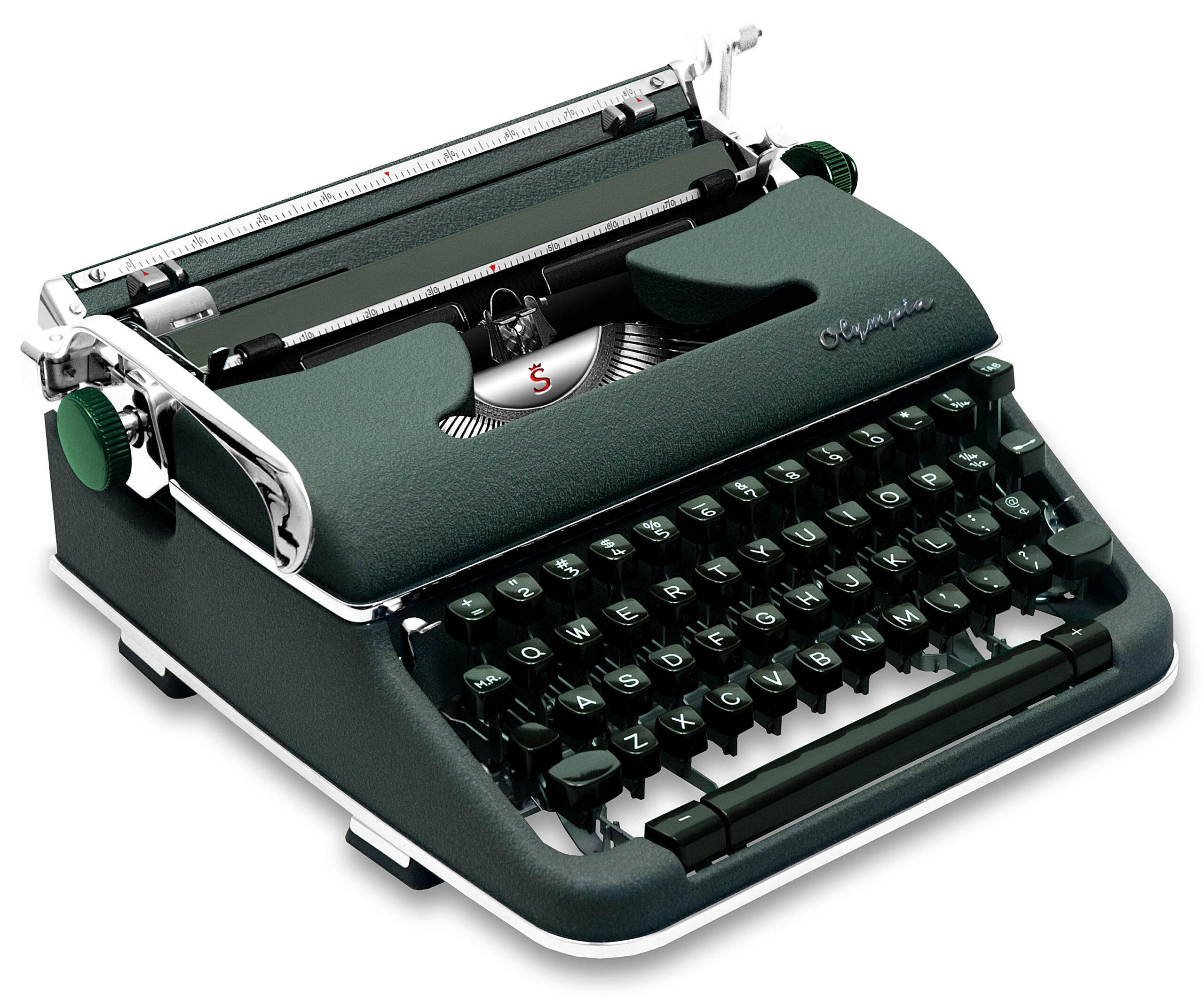 Olympia SM4 Manual Typewriter Green 1959 Vintage #1474 Professionally Restored (Refurbished) - Image 2