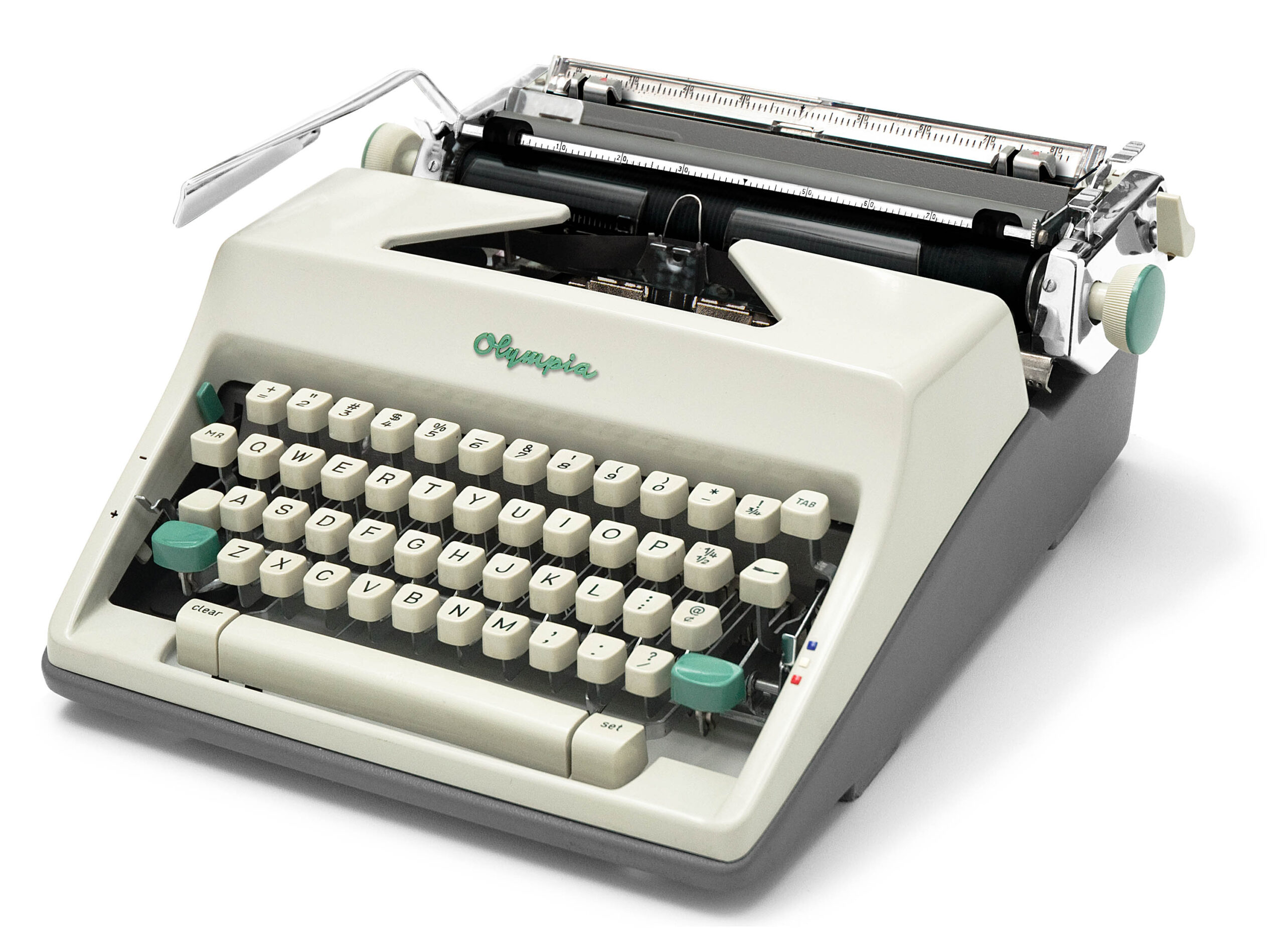 Olympia SM9 De Luxe Typewriter White 1964 #1479 Vintage Professionally Restored (Refurbished) - Image 3