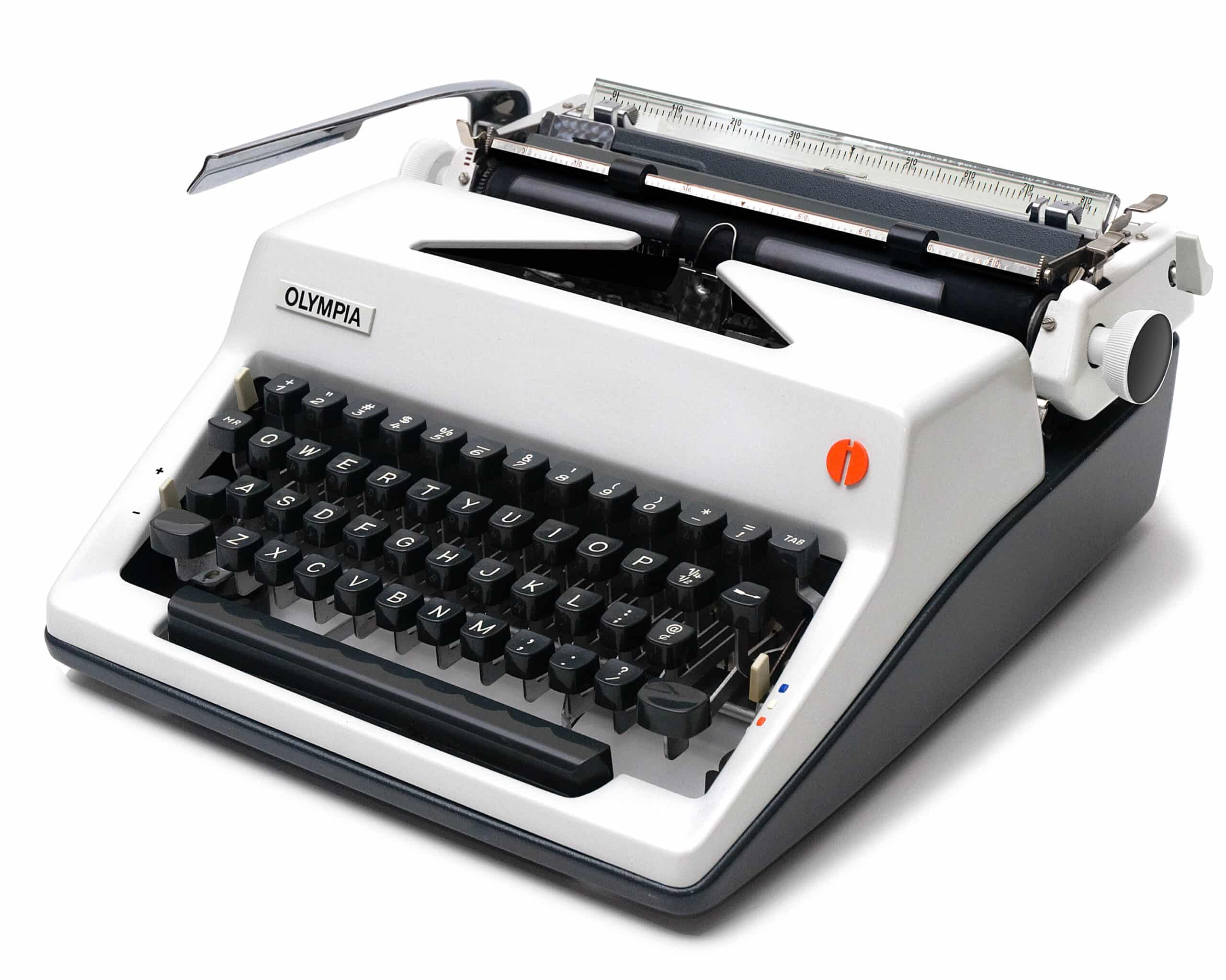 Olympia SM9 De Luxe Manual Typewriter White 1972 #1482 Vintage Professionally Restored (Refurbished) - Image 3