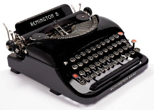 Remington Model 5 Streamline Manual Typewriter for Sale Glossy-Black 1937 Vintage Professionally Restored (Refurbished) - Image 2