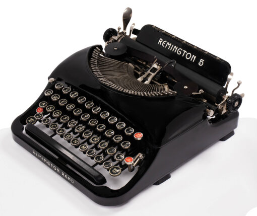 Remington Model 5 Streamline Manual Typewriter for Sale Glossy-Black 1937 Vintage Professionally Restored (Refurbished) - Image 3