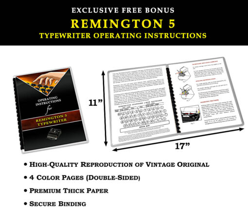 Remington Model 5 Streamline Manual Typewriter for Sale Glossy-Black 1937 Vintage Professionally Restored (Refurbished) - Image 7