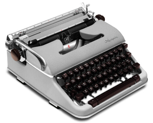 Olympia SM4 Manual Typewriter for Sale Gray 1959 Vintage Professionally Restored (Refurbished) - Image 2