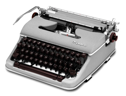 Olympia SM4 Manual Typewriter for Sale Gray 1959 Vintage Professionally Restored (Refurbished) - Image 3
