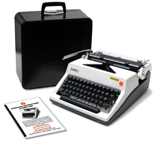 Olympia SM8 Manual Typewriter for Sale White 1971 Vintage Professionally Restored (Refurbished)