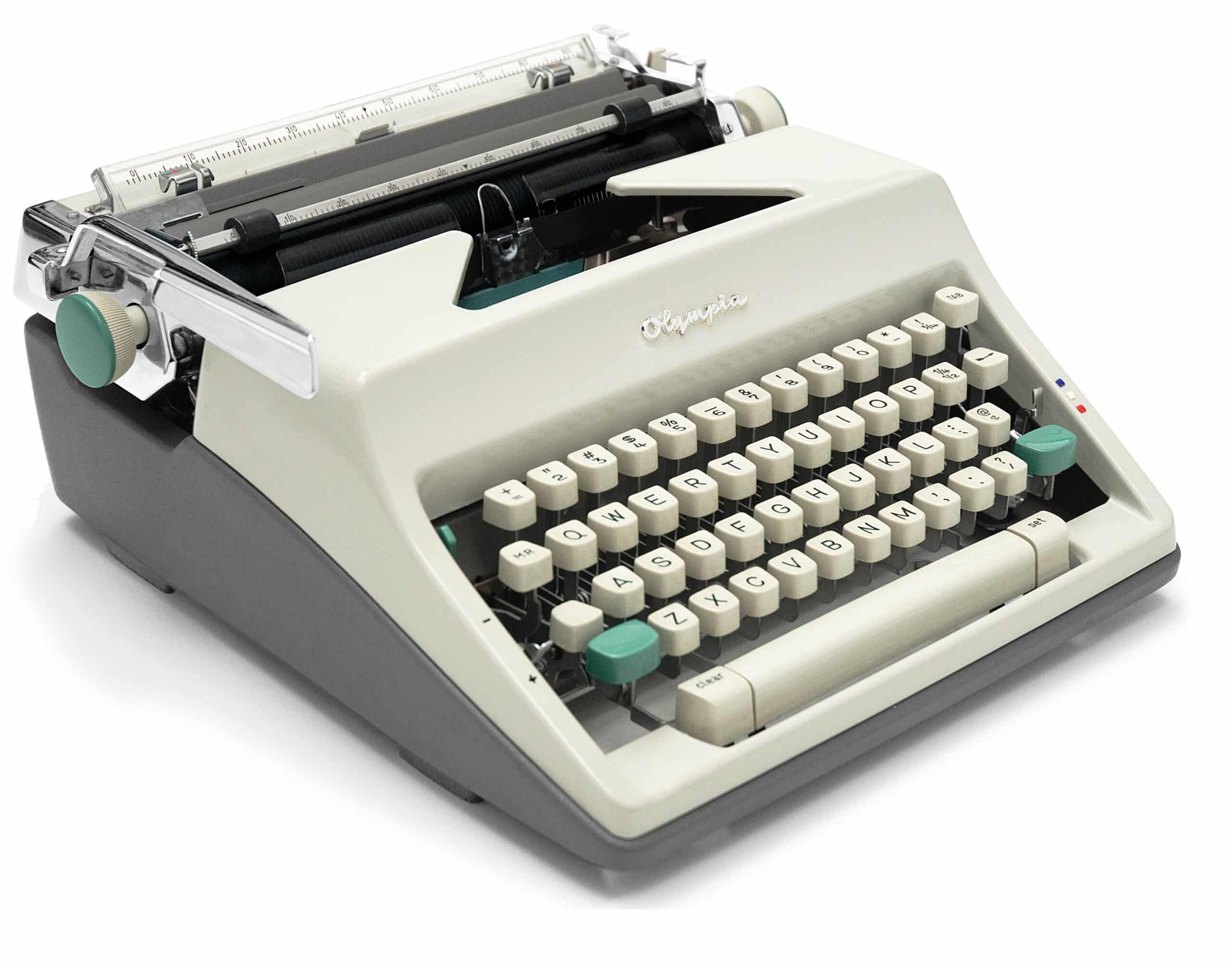 Olympia SM9 De Luxe Typewriter White 1966 Vintage #1489 Professionally Restored (Refurbished) - Image 2