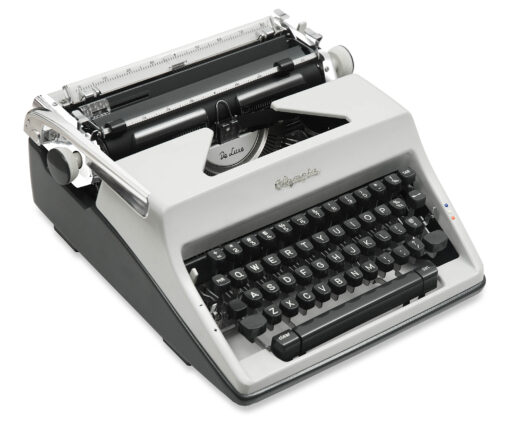 Olympia SM9 De Luxe Manual Typewriter for Sale Gray/Grey 1969 Vintage Professionally Restored (Refurbished) - Image 2
