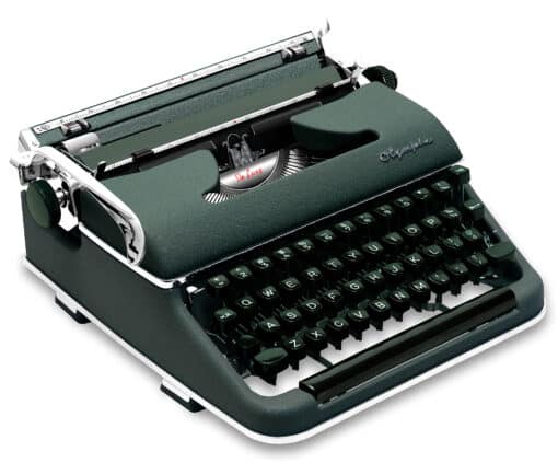 Olympia SM3 De Luxe Manual Typewriter for Sale Green 1957 Vintage Professionally Restored (Refurbished) - Image 2