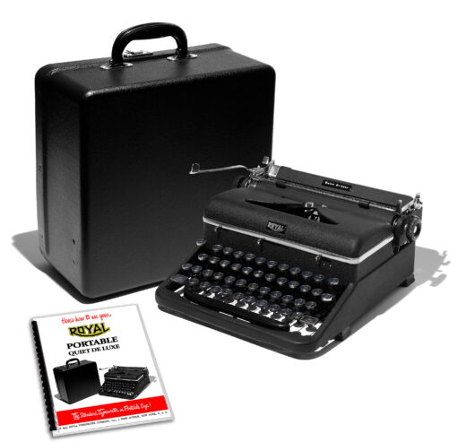 Royal Quiet De Luxe Manual Typewriter Black 1946 Vintage #1492 Professionally Restored (Refurbished)