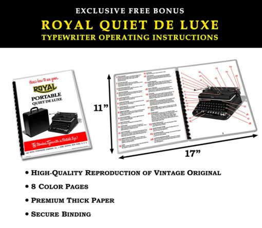 Royal Quiet De Luxe Manual Typewriter Black 1946 Vintage #1492 Professionally Restored (Refurbished) - Image 7