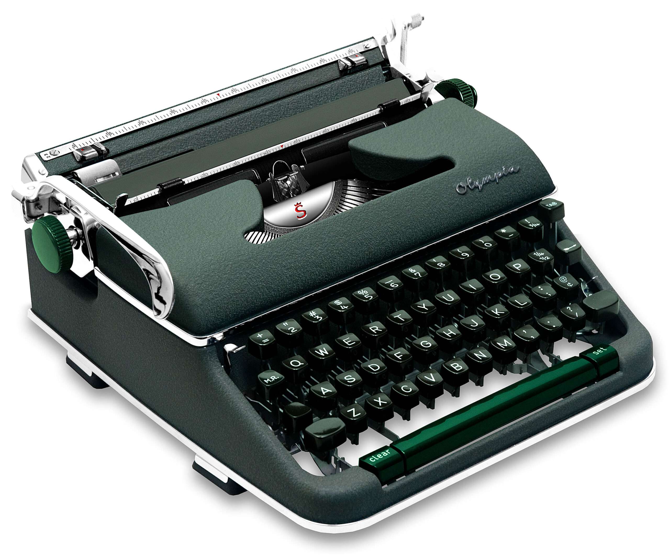 Olympia SM4 Manual Typewriter Green 1960 Vintage #1494 Professionally Restored (Refurbished) - Image 2